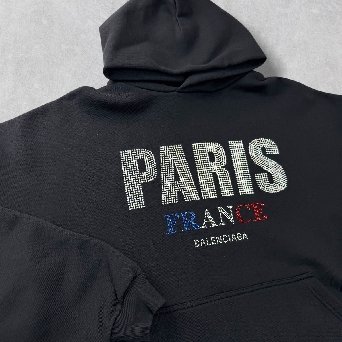 Balenciaga Paris Strass Cropped Hoodie Women
