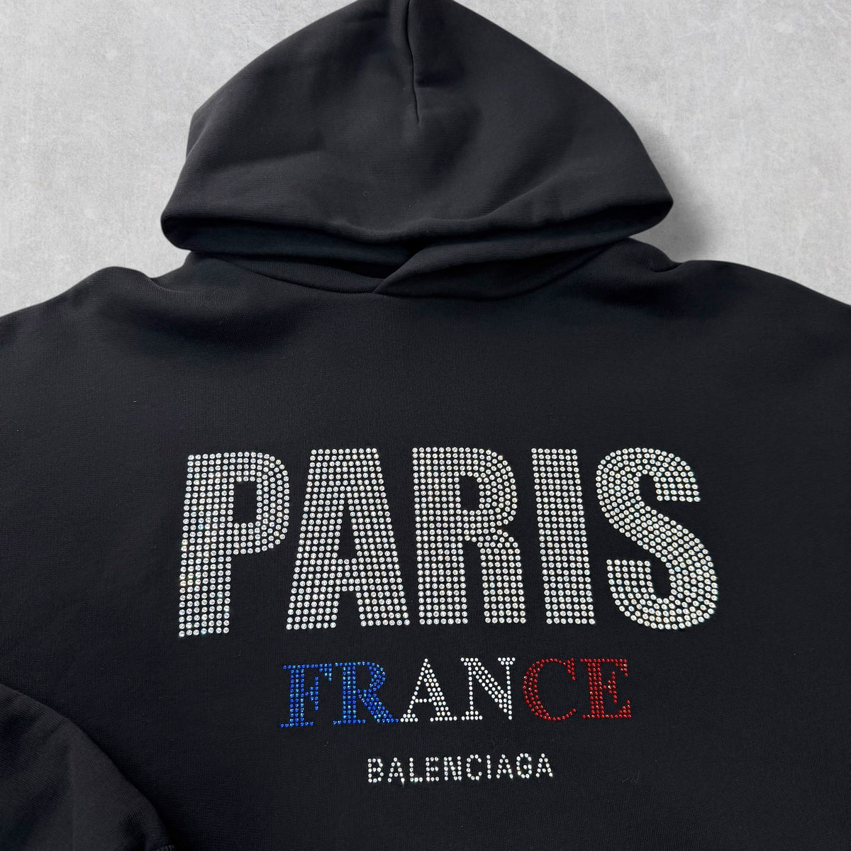 Balenciaga Paris Strass Cropped Hoodie Women