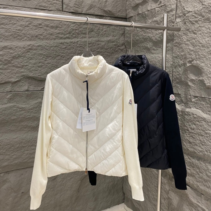 042067 Women's knitted spliced down jacket clothing
