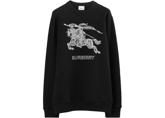 Burberry Embroidered EKD Cotton Sweatshirt Black