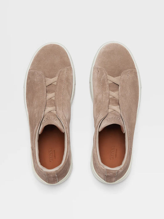 Triple Stitch Sneakers | Beige Suede