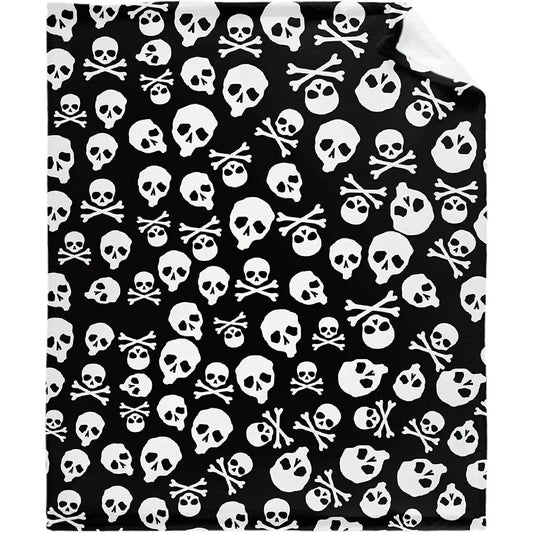 Halloween Skull Bones Throw Blanket